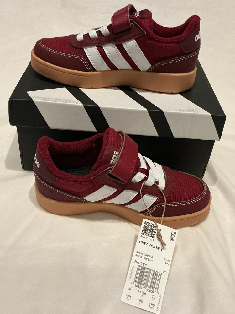 Adidas Breakbase Kid’s Size 11 burgundy Gum Sole JR9781 New