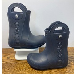 Crocs Handle It Rain Boot Navy Blue Kids Size C13 Waterproof Pull On Shoes