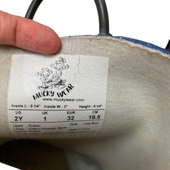 Mucky Wear Children’s Size 2Y Rubber Rain Boots Train Theme w. Easy-on Handles