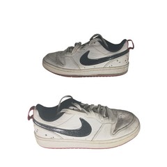 Nike Court Borough Low 2 White Black Red Glitter Star Mens 6Y Womens 7.5