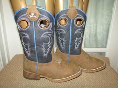 Twister Kids‘ size 11 Square-Toe Brown & Blue Cowboy Western Boots