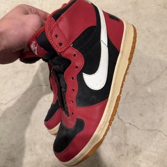 Nike High Top Bambini 2008 7 Youth Board Shoes Varsity Black Red White vintage