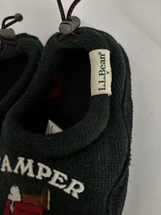 LL Bean X Peanuts Happy Camper Snoopy Fleece Slippers Kids 10 – 11 Green
