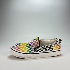 Vans Asher Rainbow Check Classic Slip On Shoes 500714 Youth Size 6 Women’s 7.5