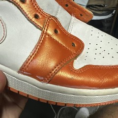 Jordan 1 Mid SE Metallic Orange White DM4228-800 Kids 7Y Womens 8.5 Sneakers