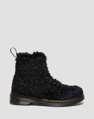 Dr. Martens 1460 Pascal 27670001 Boots Kids US 4 Black Tinsel Fur Ankle JOBB012