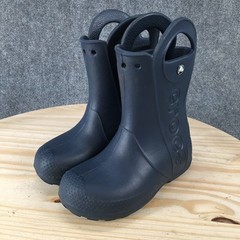 Crocs Boots Child 13 M Blue Waterproof Pull On Handle It Rain Round Toe Mid Calf