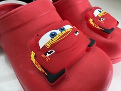 Cars Lightning McQueen Light Up Toddler Kids Clog Sling Back Crocs Sandals 7-8
