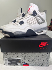 Jordan Air Jordan 4 Retro OG (GS) Sneaker White/Gray/Black/Red 6Y IB4171-100