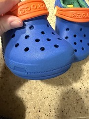 Classic Lined Crocs Toddler Size C8 Blue Bolt Green Orange