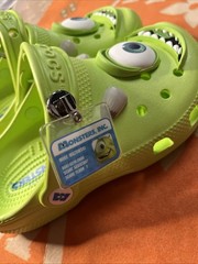 Crocs Monsters Inc Mike Wazowski Clogs Green Kids Size J2 Disney Pixar New