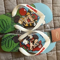 HAVAIANAS SUPER MARIO FLIP FLOPS SIZE US Kids 2Y Bowser Nintendo 33 34 NEW