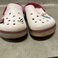 Crocs Classic Kids Clogs Sz J 1, multi color Rubber Ankle Strap Slip-On