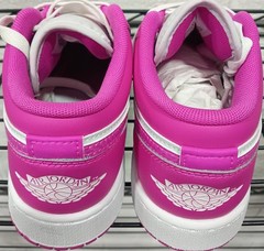 Big Kid’s Jordan 1 Low Fire Pink/Iris Whisper-White (GS) (FV8486 600) – 5.5, 5