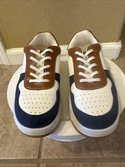 Steve Madden Tricolor Retro Sneakers – Brown, Navy & Cream Size 1. New