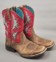 Ariat Pink/Turquoise VentTEK Cowboy Boots Youth Kids Size 3 Western 10031489