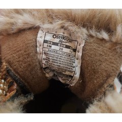 OshKosh Bgosh Haskell Brown Faux Leather Fur Lined Boots Kids Size 5M OF20M10P