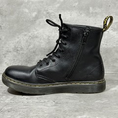 Dr. Martens Zavala Black Leather Combat Ankle Boots Lace Up Kid’s Size US 4