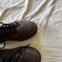 Size US 3 Dr Doc Martens Delaney Kids Boots Leather Uppers side zipper brown