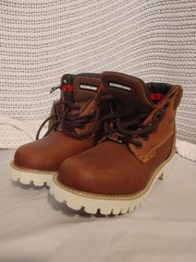 Swissbrand Leather Boots USA Size 5 Wheat Tan Rugged Outdoor Work Hiking Kids/WM