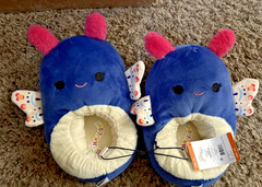 Original Squishmallow Moth Butterfly Kids Plush Super Soft Cute Slippers Sz 4-5