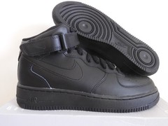 Nike Air Force 1 Mid Le (GS) All Black Black-Black Sz 6Y [DH2933-001]