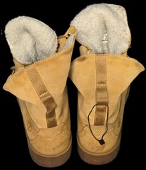 Boots Timberland Jayne Waterproof Teddy Fleece Fold Down Size 7 Youth Leather