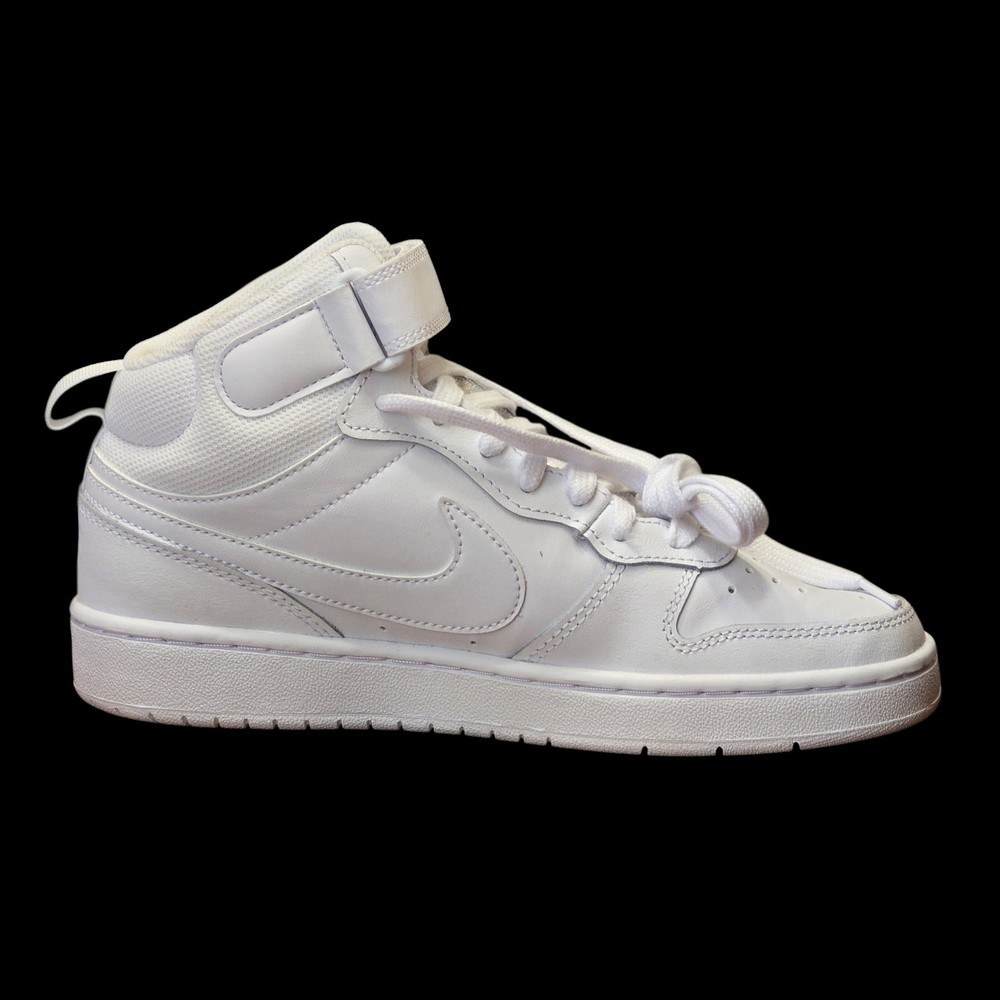 NIKE All Day Play High Top Triple White Youth Boys Size 5Y CD7782-100