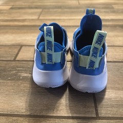 Nike Flex Runner 3 Blue Yellow Kids Sneakers US 4.5Y FN1294-400 Mesh Slip On