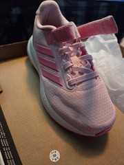 adidas Runfalcon 5 EL C Pink Mesh Hook & Loop Kids Sneaker US 12K