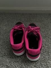 Nike Dunk Low Unisex Kids US 8 Pink/Black/White Leather Low Top Sneakers