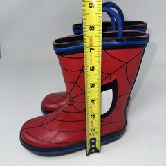 Marvel Spiderman Web Eyes red Blue Rimmed Rain boots Kids Size 9/10
