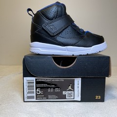 TD Nike Jordan Flight 45 High Kids Black Blue Toddler CI5761-004 NEW Size 5c