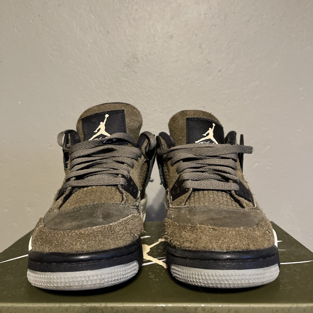 Nike Air Jordan 4 Retro SE Craft Medium Olive Sneakers FB9928-200 Size 4Y