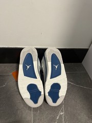 Jordan Air Jordan 4 Retro GS White Blue Leather Athletic Shoes 6Y Youth