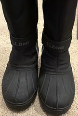 L.L.Bean Kids Snow Boots Size 3 Black/Gray Hook & Loop Mid-Calf Synthetic