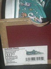 VANS Authentic Elastic Lace Sea Party Spectra Green White Toddlers 9