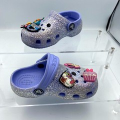 Crocs Classic 206992 Kid’s US 9 Clogs Lavender Glitter Sea Friends Ankle Strap