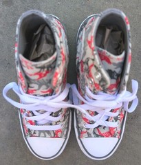 Converse Chuck Taylor High Top Sneaker Jr Youth 2 Dinosaur Gray Orange 671598F
