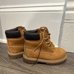 Timberland Kids Waterproof Leather Lace-Up Ankle Boots Tan Size 6 (toddler size)