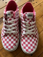 Vans Seldan Checkerboard Honeysuckle Pink Sneakers Misses Youth Size 5