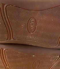 UGG Kids Shearing Cuff Boots Chestnut Brown Suede Sheepskin Lining Size 10