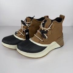 Sorel Waterproof Boots Kids Size 2 Brown Suede Duck Ankle Lace Up NY4564-224