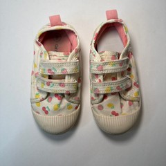 Cat & Jack Toddler Parker Fruit Printed Sneakers Cream Washable Canvas Size 9
