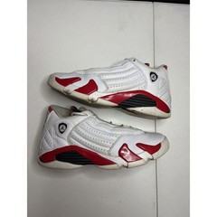 Jordan 14 Retro Candy Cane White Varsity Red 487524-100 Kids Size 5.5Y Womens 7
