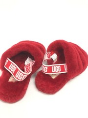 UGG Australia Kid’s Fluff Yeah Slide Slippers Shoes Ribbon Red 1098494K