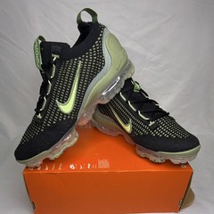 Nike Air VaporMax 2021 FK (GS) Black/Green Flyknit Low Top Lace Up 5Y/6.5Y