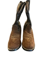 Masterson Boot Co Kids Cowboy Boots Size 13 Brown Suede Leather Western Pull On