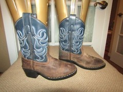 Cody James Brown Blue Leather Cowboy Boots Youth Size 10 D Style 41477C