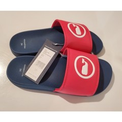 Nwt Vineyard Vines Whale Dot Pool Slide Sandals Coral Red Youth Kids Size 3/4